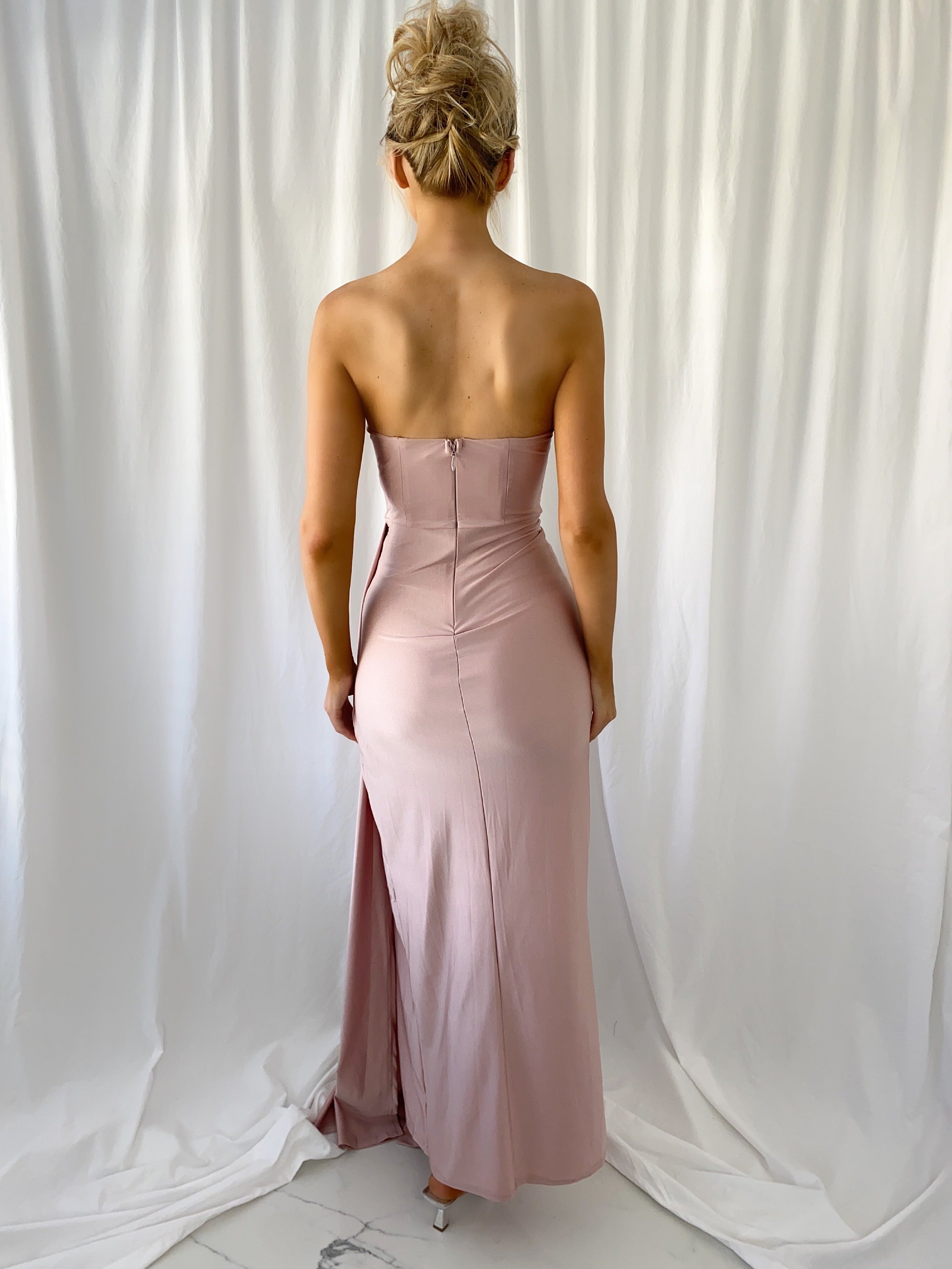 Agathe Off The Shoulder Maxi Dress - Old Rose