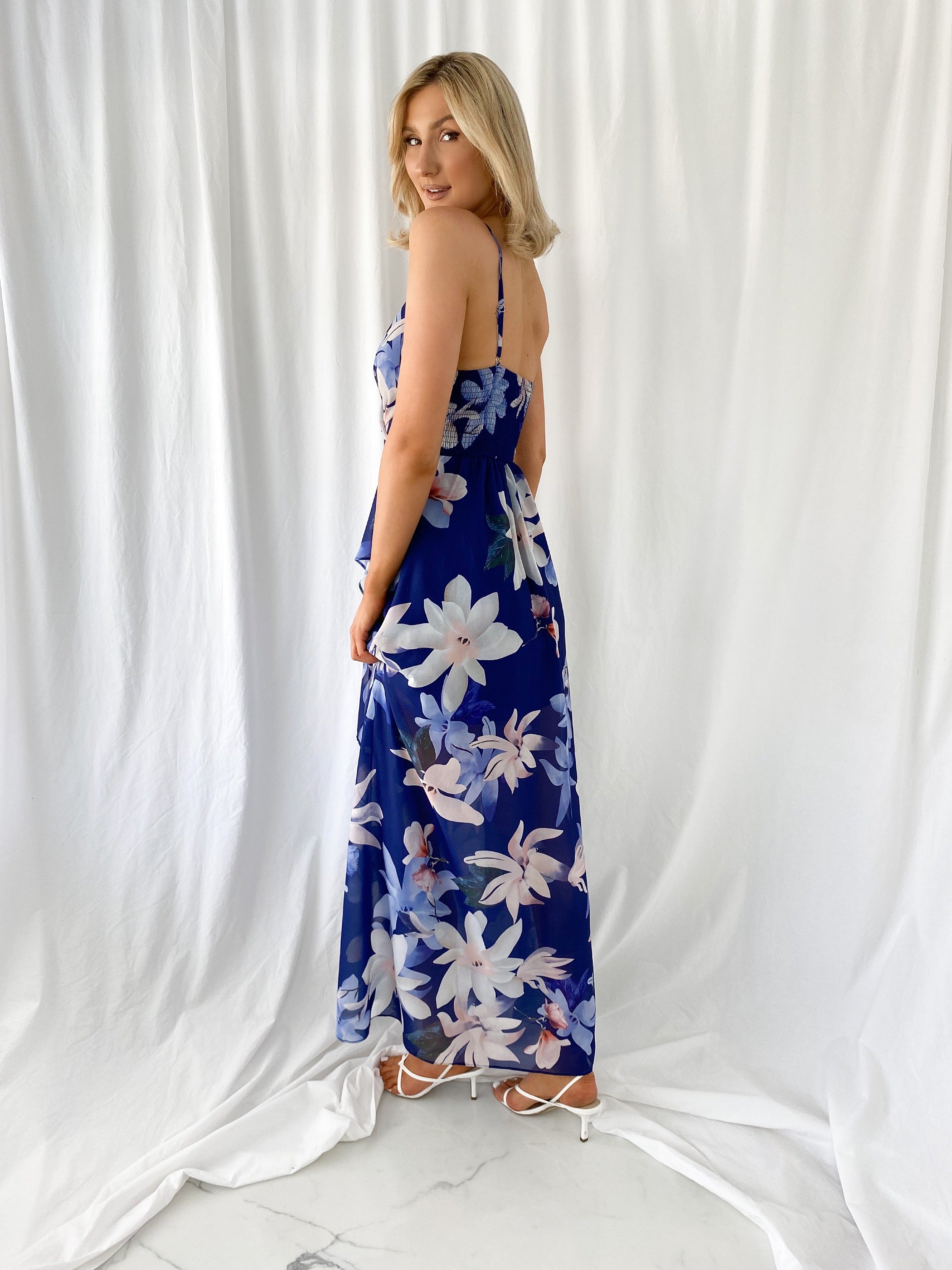 Daisy Floral Maxi Dress - Navy