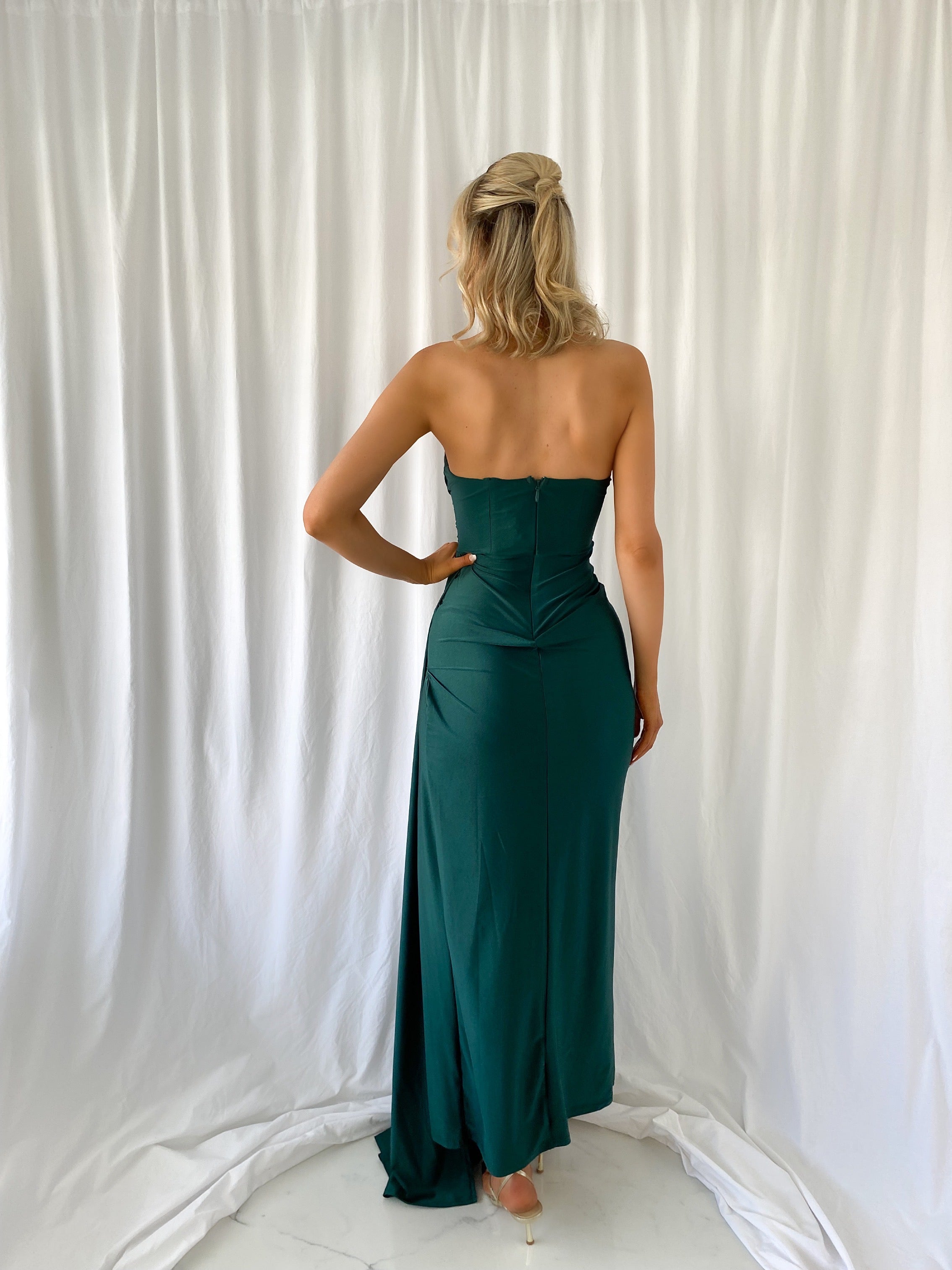 Agathe Off The Shoulder Maxi Dress - Green