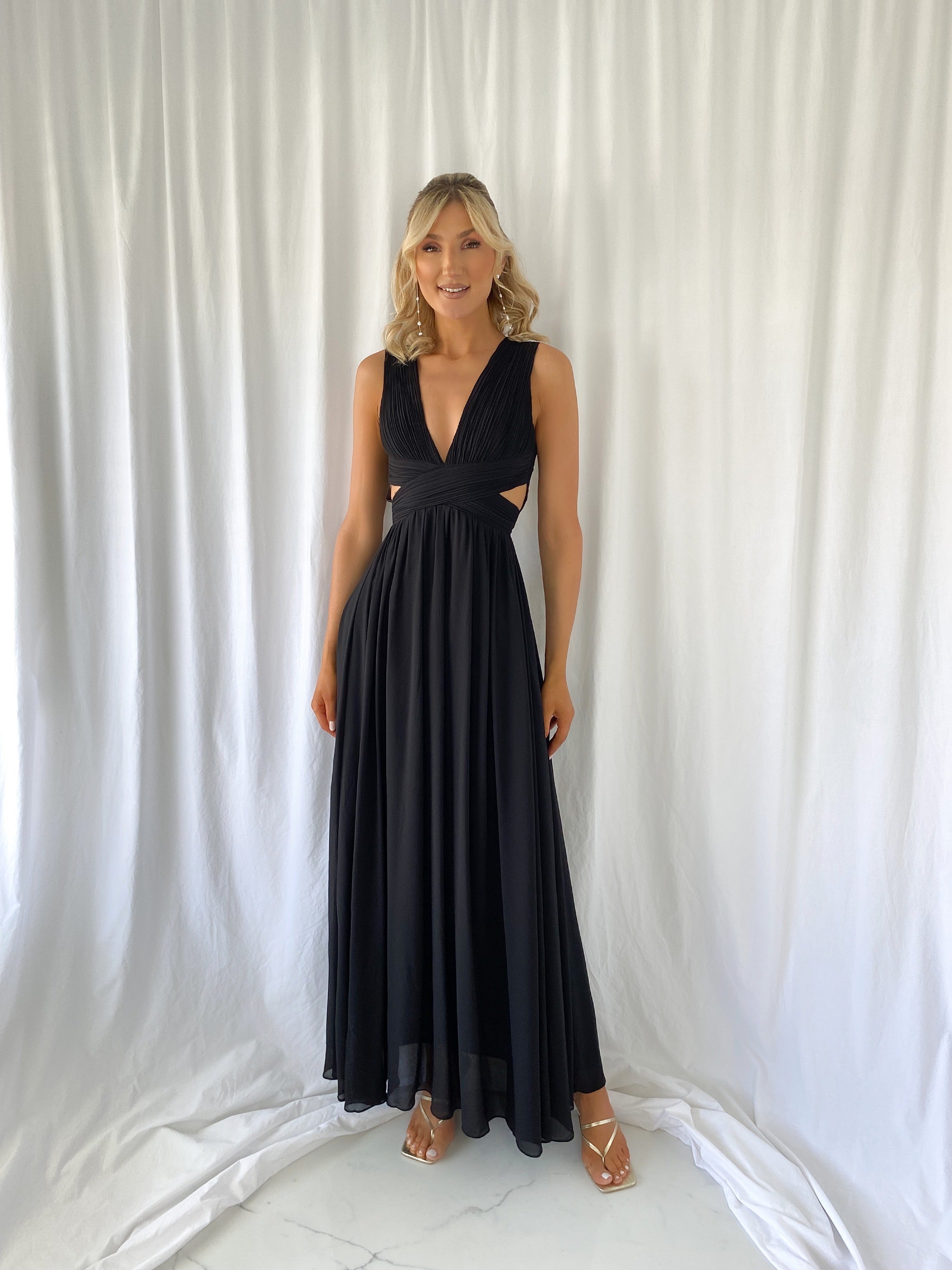 Edina Cut Out Maxi Dress - Black