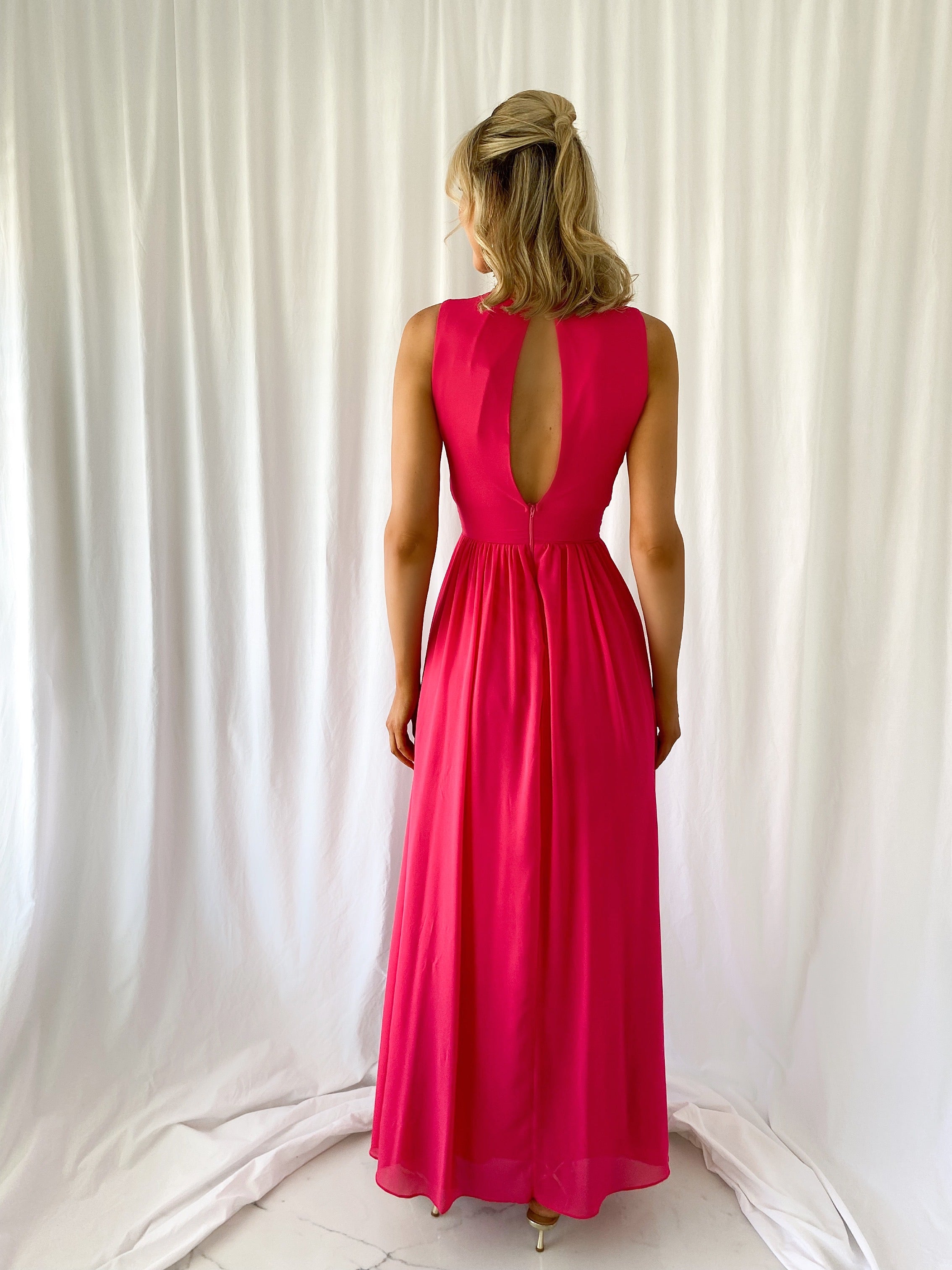 Edina Cut Out Maxi Dress - Fuchsia
