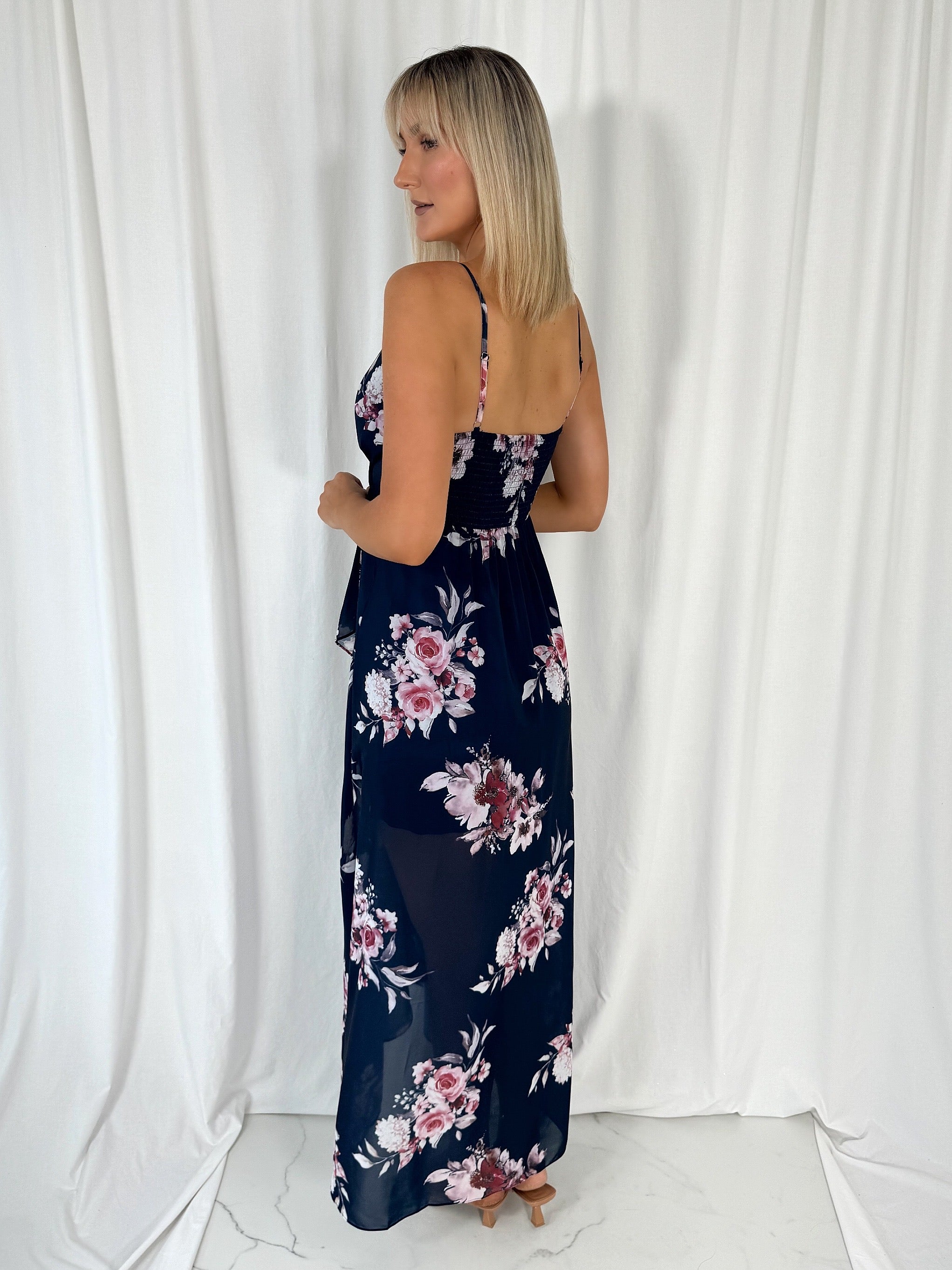 Nicole Strappy Maxi Dress - Navy