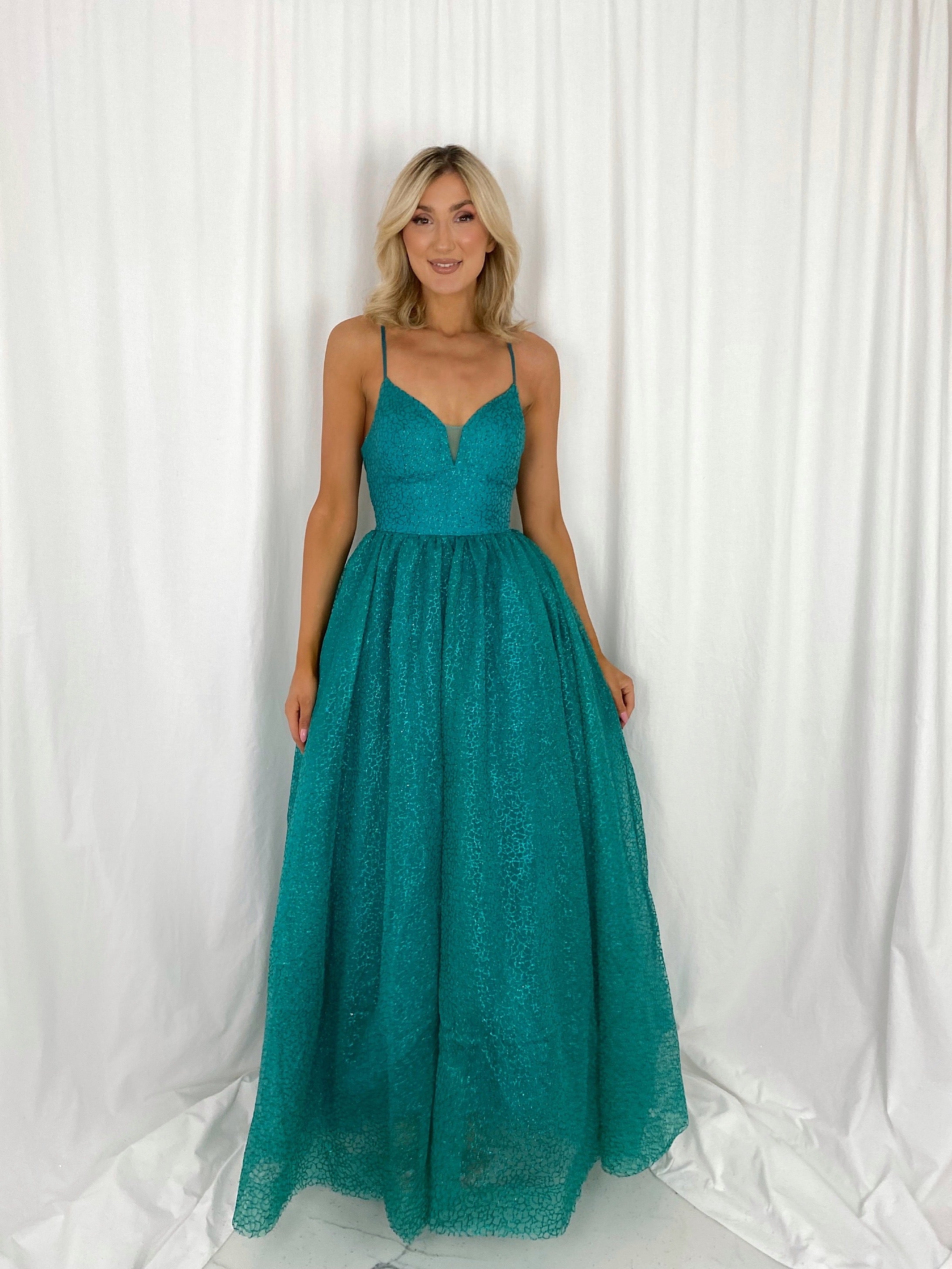Juline Maxi Princes Dress - Green