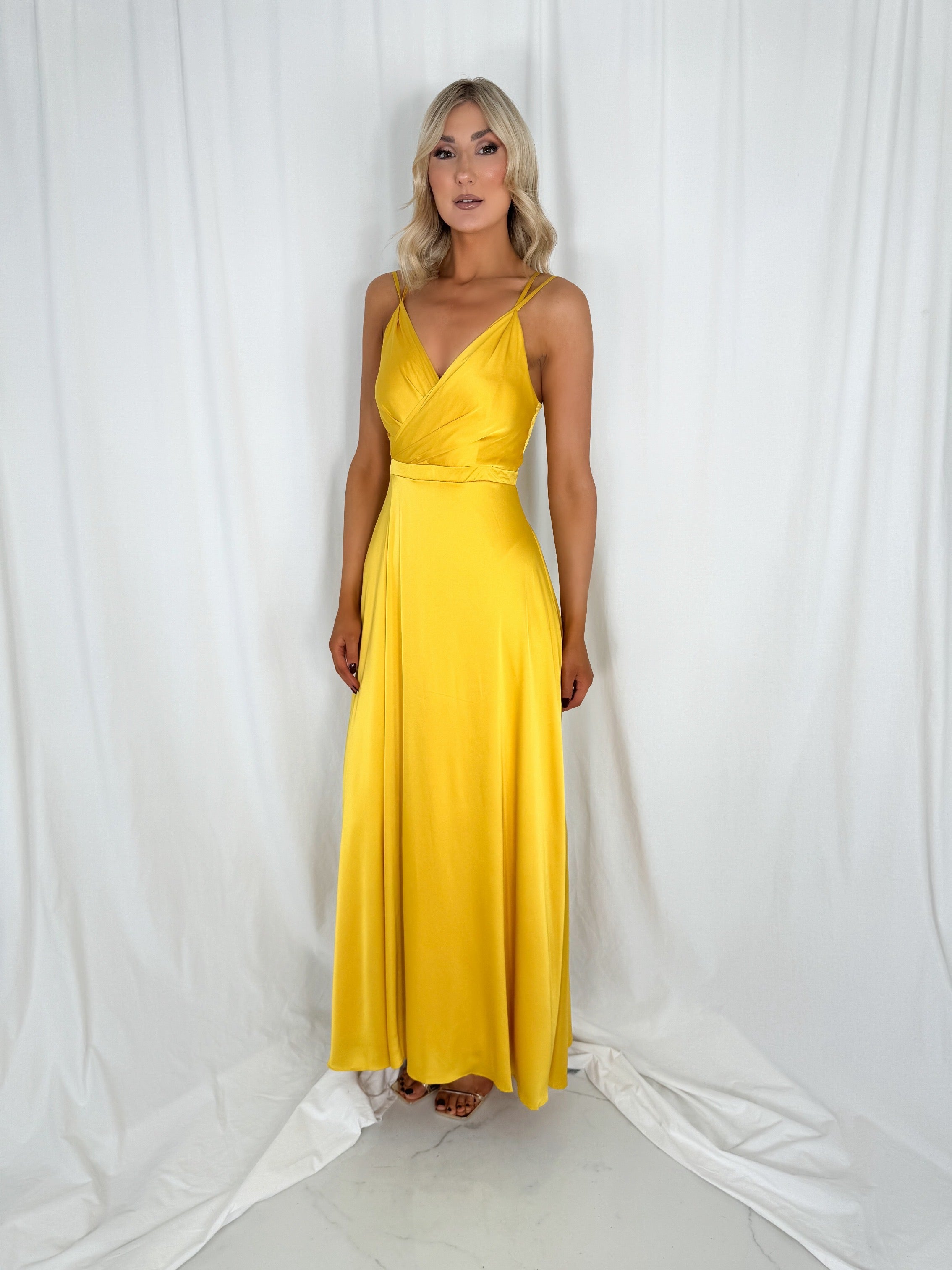 Virginie Strappy Maxi Dress - Yellow